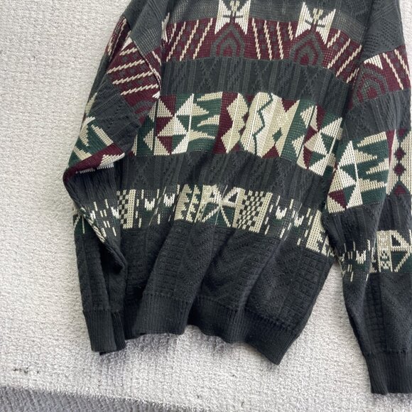 VTG Functionals Cardigan Grandpa Sweater Men XL Colorful Aztec Knit Wool Blend - Picture 13 of 14